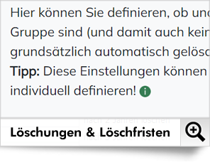 Sie können für jeden Empfänger getrennt definieren, wie nach einer Abmeldung verfahren werden soll -- und Sie können ebenso Aufbewahrungsfristen definieren.