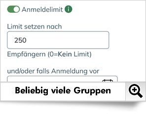 Teilen Sie Ihre Empfänger in beliebige Gruppen ein.