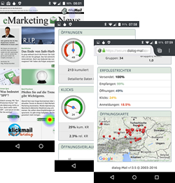 Die Statistiken aller Ihrer Mailings können Sie sich ab sofort auch mobil-optimiert auf Ihrem Smartphone ansehen.